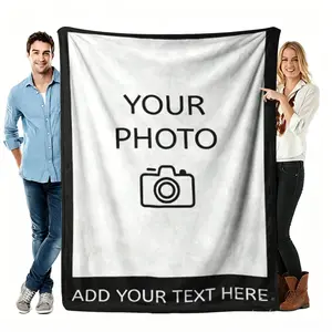 Personalized Photo Text Flannel Throw Blanket, Custom Picture and Name Keepsake for Family Sofas, Pet Parent Lounges and Memory-Filled Bedrooms, Meaningful Birthday Holiday Gift for Mom, Dad and Loved Ones