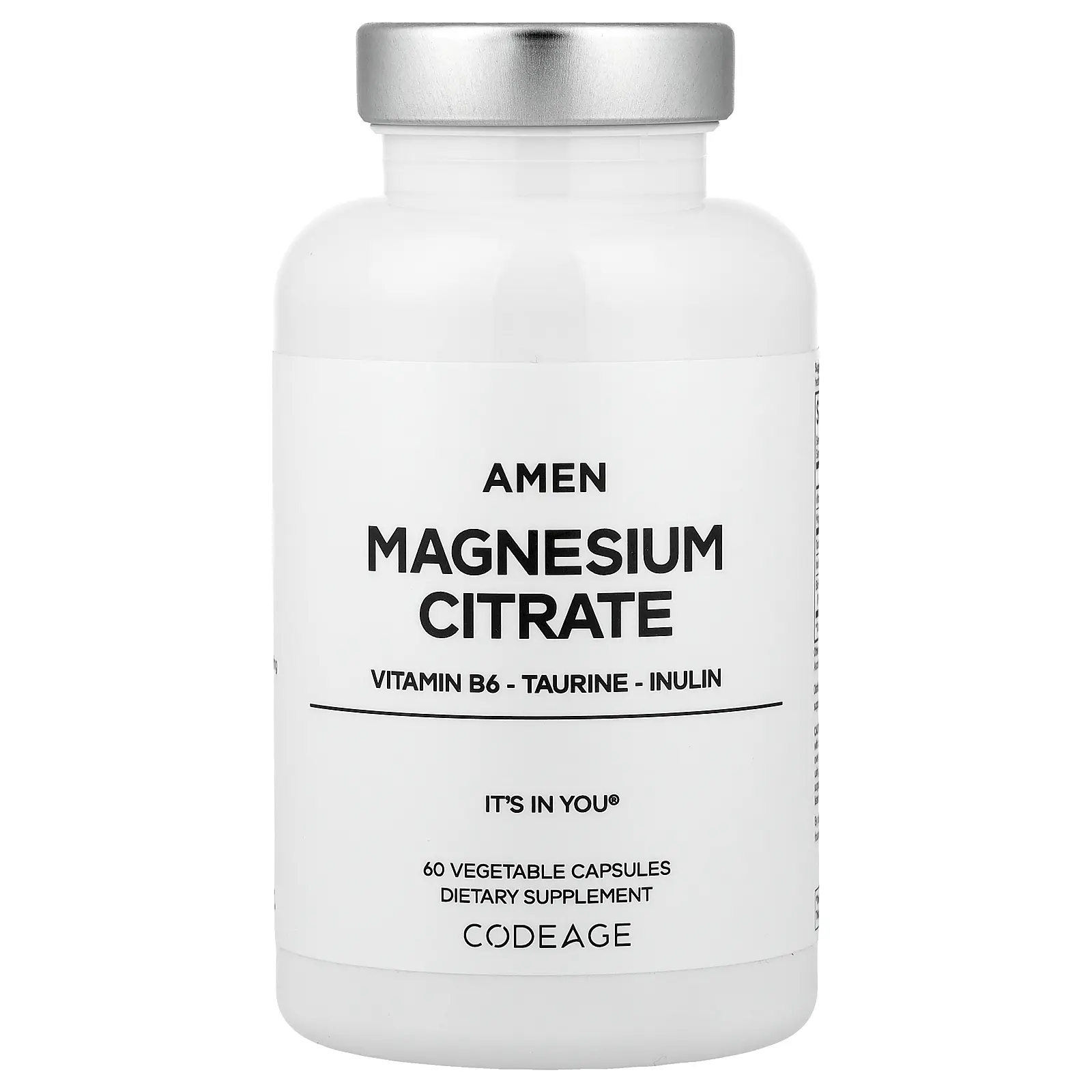 Codeage Amen Magnesium Citrate, 60 Vegetable Capsules