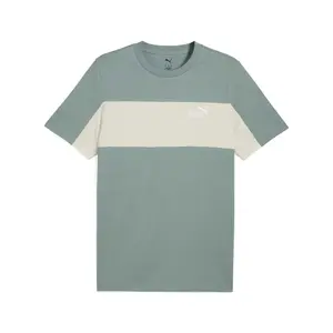 PUMA Mens Essentials Block Tee Crew Neck Short Sleeve Casual Tops Casual - Green