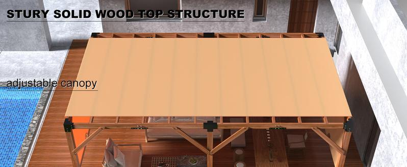 GARVEE 12'X 20' Cedar Wood Pergola with Solid Structure, Retractable Shade Canopy, Patio Pergola for Backyard, Deck, Garden, Outdoor Entertaining