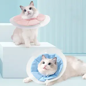 Adjustable Elizabeth collar for cats, double-layer deformable collar for postoperative anti licking, unobstructed view, comfortable and comfortable wearing