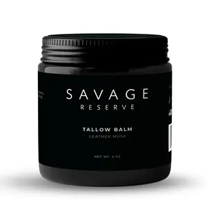 Savage Reserve Tallow Balm – Whipped Beef Tallow Moisturizer with Manuka Honey, Olive Oil – Mild Musk Scent – Face, Body, Hands, Beard Blend Cream