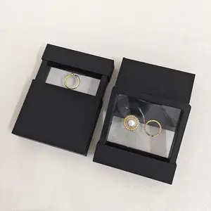 Bulk wholesale floating film jewelry accessory packaging boxes, transparent PE film dustproof storage rings display film boxes, Transparent PE Film Box,3D Floating Display Box,Suitable for Necklaces,Bracelets,Rings,Earrings,Pins,Coins, Mordern Display