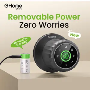 GHome Smart Fingerprint Door Lock – 4-in-1 Keyless Entry, Biometric Unlock, App & Bluetooth Control, Rechargeable, Easy Install, Front Door Security