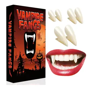 Fake Vampire Teeth Kids Adult: 3 Pairs Realistic Vampire Fangs for Cosplay Makeup Halloween Party Favors Vampire Costume Accessories Women Men Fake Fangs, Plastic Werewolf Teeth Fangs with Adhesive