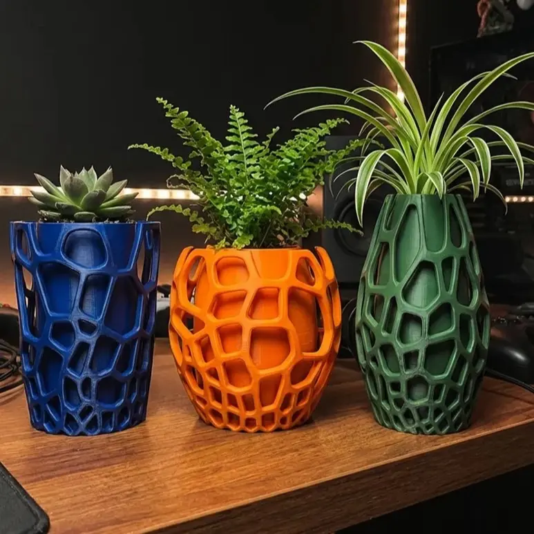 Modern Geometric Flower Pots & Planters - Multiple Colors, Unique Forms - Indoor Tabletop Decor for Kitchen, Hallway - Home Improvement Garden Supplies