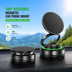 Vacuum Magnetic Car Phone Holder with Strong Suction Cup 360° Rotatable Adjustable Foldable Phone Mount Portable Phone Holders for Your Car/Gym/Mirror Mount for iPhone & Android,Magnetic Car Phone Mount 360° Rotation