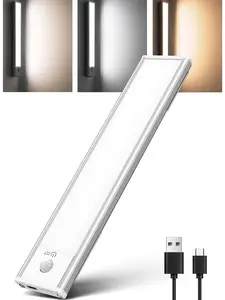 Rechargeable Battery Operated Motion Sensor Lights,  with 3 Color Wireless Under Cabinet Lights for Kitchen Stairs And Bedroom Easy-To-InstallUnder
