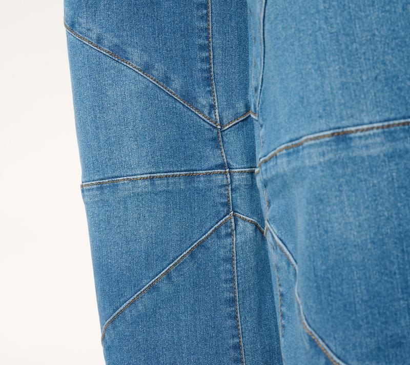 Peace Love World Regular Full Leg Jeans with Seamed Knee - Indigo