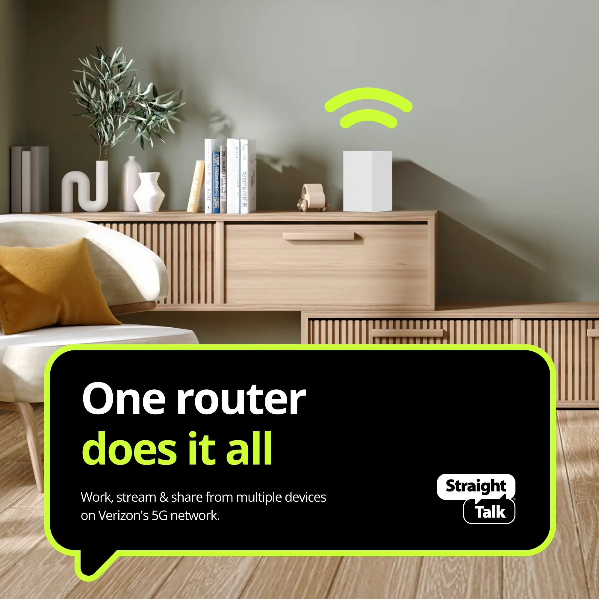 Straight Talk Home Internet Router, 5G-LTE, White - Home Internet Prepaid