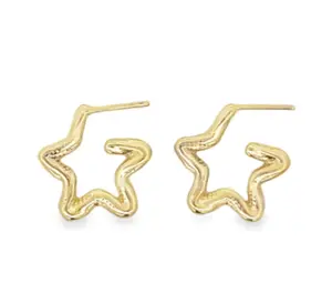 Gold Star Hoop Earrings