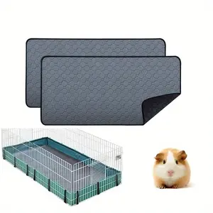 Guinea Pig Cage Pad, Washable Reusable Non-Slip Guinea Pig Bedding, Quick Super Absorbent Mat for Small Animals, Rabbits, Hamsters, Mice