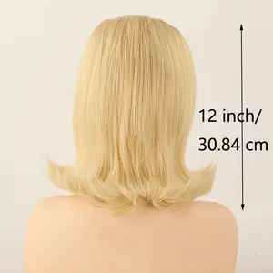 Hairjoy Women's Blonde Flip Wig with Bangs - 70s Pinup & 60s Retro Beehive Style - Vintage Betty Rubble Look - Adjustable Size - High-Temperature Fiber - Comfortable for Daily Wear & Halloween Costume - Hair Wig - Hairjoy
