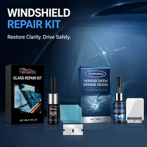 Windshield Crack Repair Kit, 2 Bottles Nano Glass Crack Repair Liquid Quick Windshield Repair for Chips and Cracks, Bulls-Eye and Star-Shaped Crack anti-aging uv