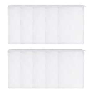 PETAXCELL Aquarium Filter Media Bags, Fish Tank Fine Mesh Bag with Zipper Reusable Versatile 12 x 8 Inch, (White, 10pcs)/ Intended for Fish Tank/Aquarium/Pond/Activated Carbon/Ceramic Rings