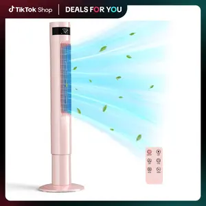 【DealsForYouDays】 Tower Fan, Oscillation fan with Remote Control, Standing fan for office, 3 Wind Modes, Time Settings, Portable Bladeless Floor Fans for Home