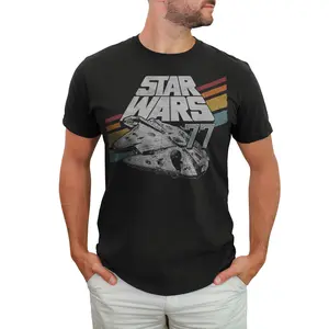 Men's Star Wars Retro 77 Millennium Falcon Stripes T-Shirt