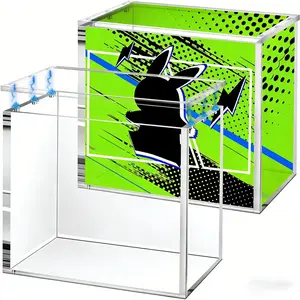 Acrylic Etb Storage Box with Safe Sliding Magnetic Top, 5mm Thick Clear Display Box for Elite Trainer Gift Set, Trade Card Box, Compatible with Pokemon Etb