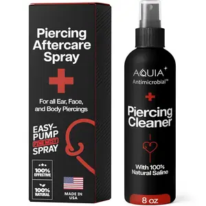 8oz Piercing Aftercare Spray 8oz Ear Piercing Cleaner Saline Solution Spray for Piercings Aftercare for Pierced Ear Septum Belly Nose Body Salt Mist