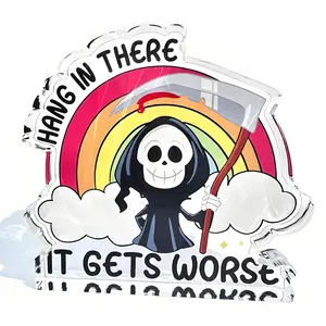 Funny Office Decoration, Acrylic Layered Tray Sign, Clear Desk Decor Gift, Fun Home Decor Item, Ideal for Colleagues and Friends