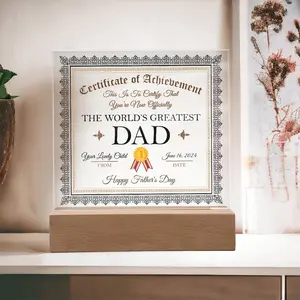 World's Greatest Dad Certificate-Decorative Acrylic Plaque