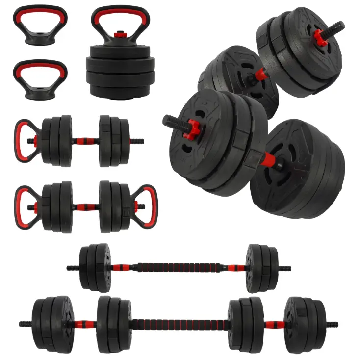 Signature Fitness Adjustable Dumbbell Set, Portable Design with Changeable Weight Plates and Non-Slip Handles for Home Gym Workouts