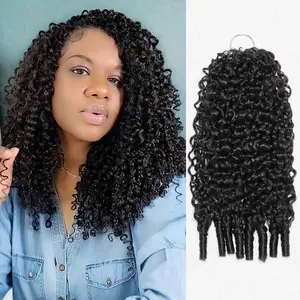 QVR Burmese Curly Crochet Hair Twist Natural Black Machine Made Feather Crochet Human Hair Extension 14-24 Inches 100% Human Hair#Summervibes