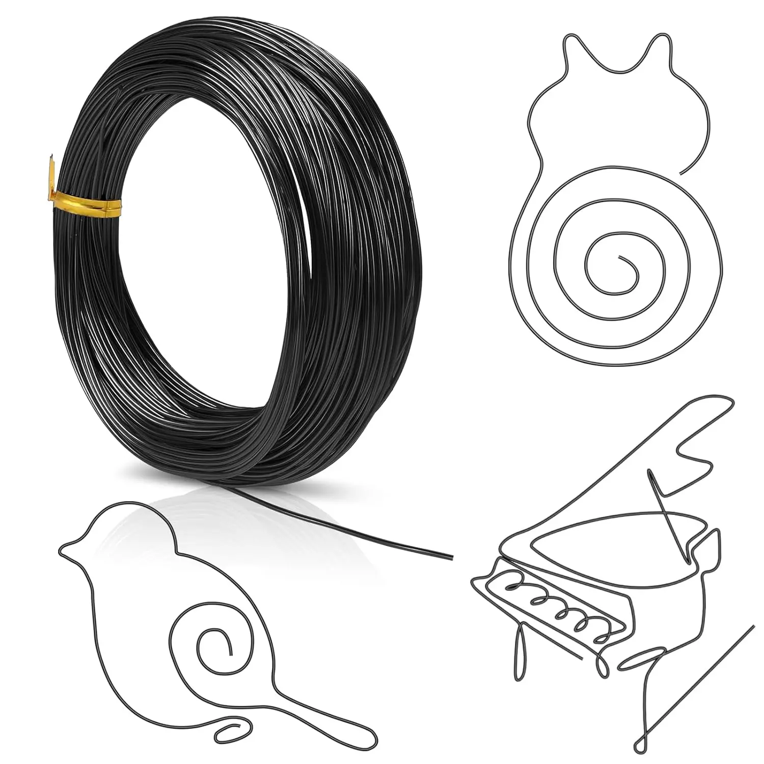 18 Gauge  Wire for , Craft, and Wreath Making - Bendable Beading Wire (1mm x 30m, Black)
