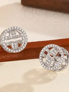 Cylindrical Clip Earrings, Copper Plated Zircon, Vintage Hollow Design, Cute Drop Earrings for Women, Daily Wear Jewelry