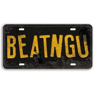Jeepers Creepers BEATNGU Embossed License Plate Replica, Vintage Distressed Style Prop Car Number Tag Memorabilia, 12x6 Inch