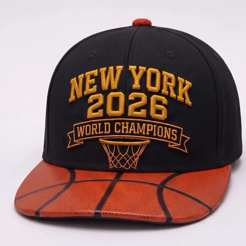 New York Championship Commemorative Hoop Cap with Basketball Brim