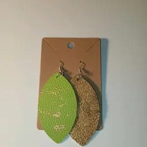 Lime green/Gold Earrings