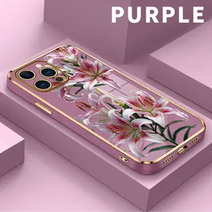 Phone case for iPhone 16 Pro Max 15 Plus 14 13 12 11 XR XS Floral Grace Anti-Scratch Shockproof TPU Bumper Drop-proof Cover