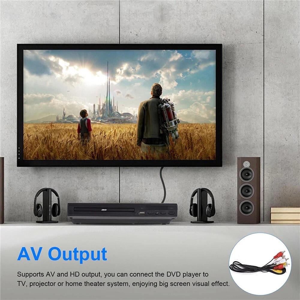 Home DVD Player / DVD/CD Disc Player — Digital Multimedia Player with AV Output and Remote Control