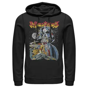 Men's Star Wars Retro Darth Vader Kanji Poster Pull Over Hoodie