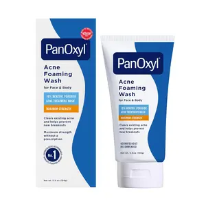 PanOxyl 10% Benzoyl Peroxide Acne Foaming Wash, Daily Acne Fighting Body Cleanser, Wash to Clear,  Acne Pimples and Stubborn Breakouts, 5.5 Oz Tube