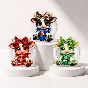 (3 Options) Cute Soda Cow Magsafe Phone Grip, Kawaii Calf Phone Holder, Magnetic Phone Stand, Cartoon Animal Grip, Cute Gift for Her