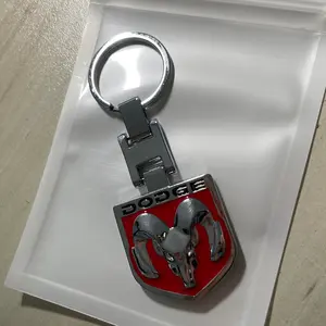 RAM Logo Emblem Red Metal Double Sided KeyChain Keyring