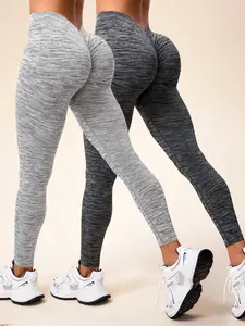 Women's Yoga Pants Set, Elastic Breathable Textured Sportswear, Slim Fit Design, All-Season Wear, Casual Fashion Style, Skinny Yoga Bottoms