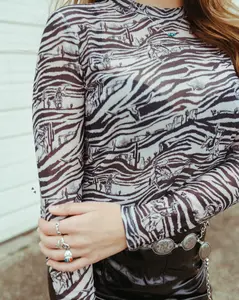 Zebra Wild Mesh Top