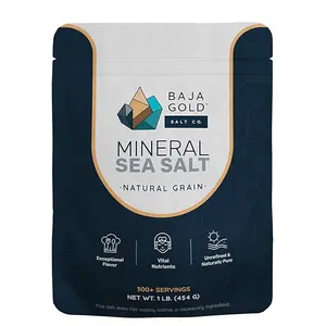 Baja Gold Mineral Sea Salt, Natural Grain Crystals, 1 Lb. Bag