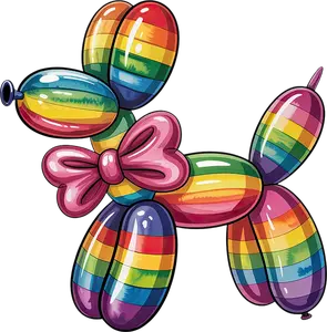 DTF Transfer – Balloon Dog Rainbow Multi Sizes (BA-DG007)