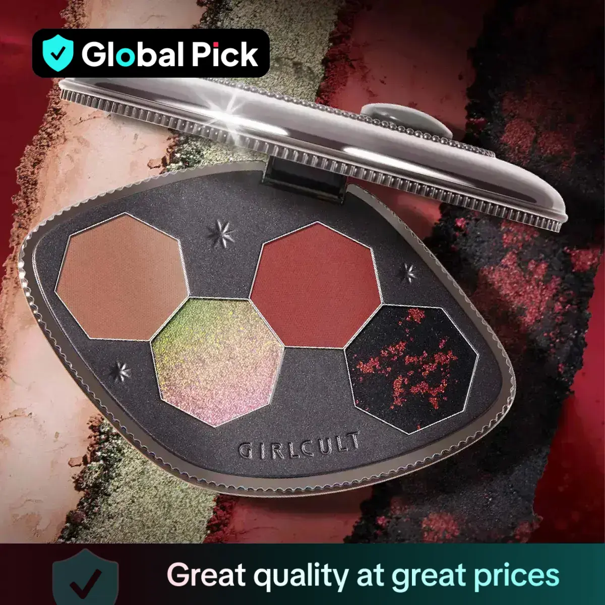 4 Color Glam Eyeshadow Palette, Matte & Glitter Eye Shadows Palette, Long Lasting Shimmering Eye Cosmetic, Eye Shadow Palettes, High Pigmented Blendab