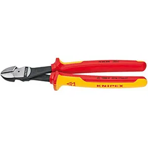 Knipex Tools 74 08 200 SBA 8 in. High Leverage 1000V Insulated Diagonal Cutting Plier, Red & Yellow