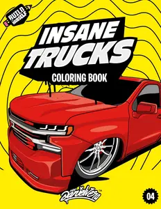 Insane Trucks Coloring Book: Fun pickups trucks adventure with 60 coloring pages for kids & teens Ages 6-18 Paperback – July 25, 2024
