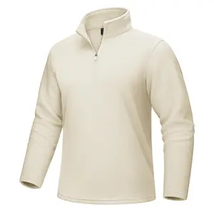 MAGCOMSEN Men's Quarter-Zip Pullover Fleece Sweatshirt Stand Collar Long Sleeve Shirt for Men Menswear