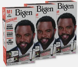 3 Pack Bigen EZ Color For Men M1 Jet Black Beard Hair Dye Haircare