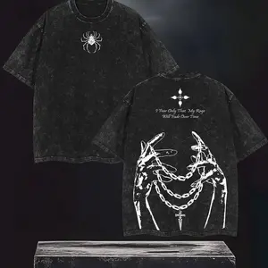Limited Edition Chain of Judgement Kurapika Hunter x Hunter Anime Double Printed Oversize Lightweight Acid Washed Tee, Gift For anime merch         APA F2G