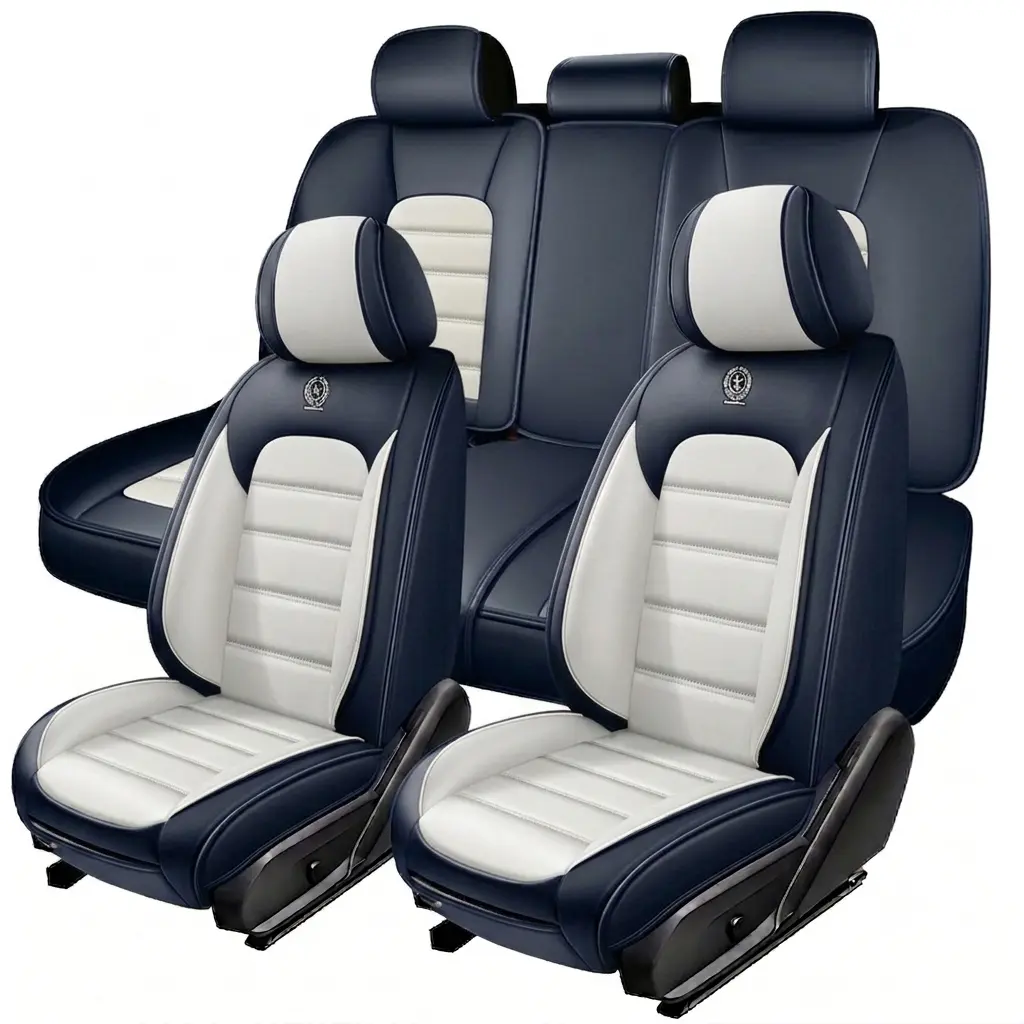Nappa Perforated Universal Car 5 Seat Covers Full Set Car Breathable Air Hole All Coverage Front Back Side Full Cushioned Protector Fit for Most Cars SUV Truck Sedan