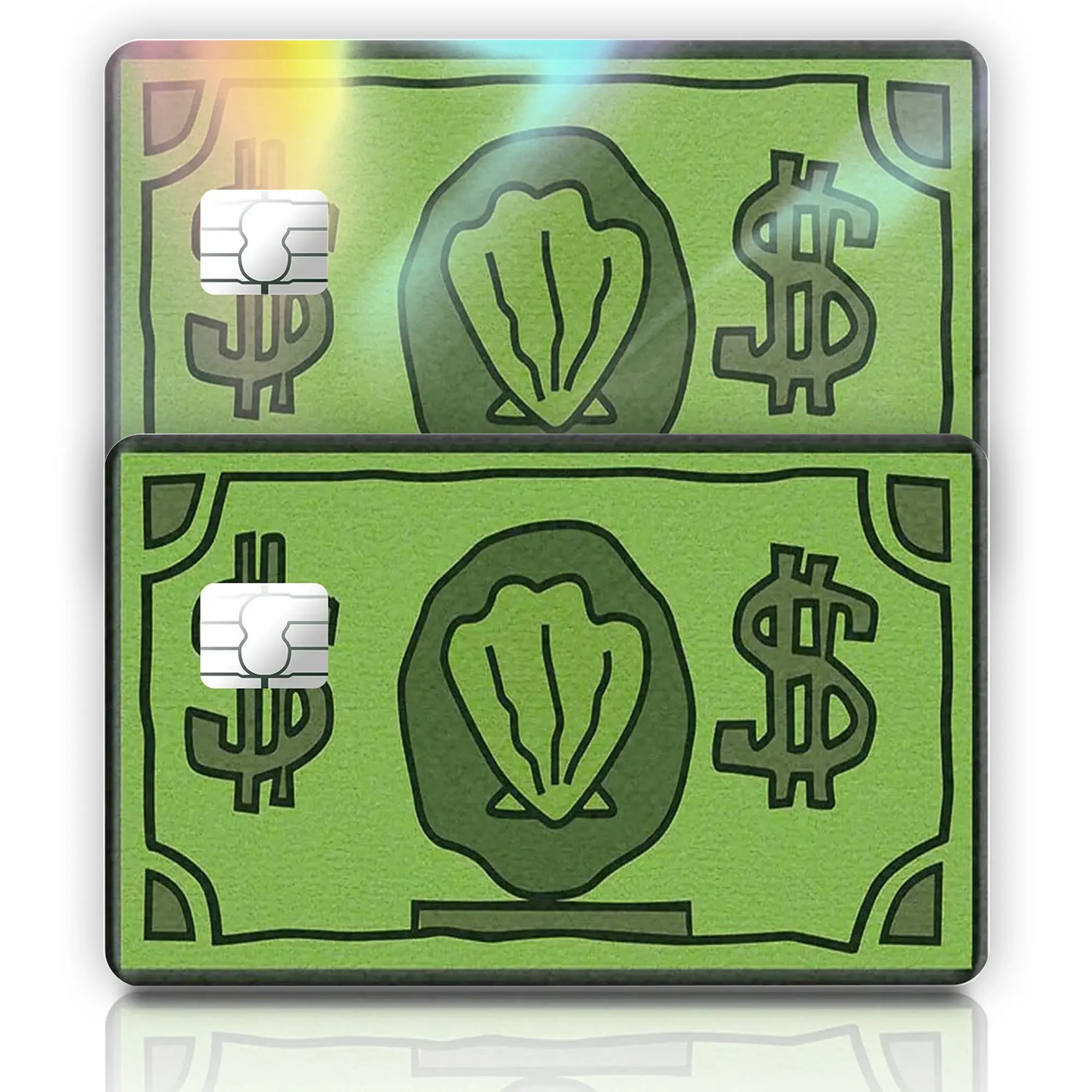 Spongebob Money Credit Card, Funny Money Card Skin Sticker, Green Cash Credit Card Cover, Debit Card Decal, Peel and Stick Bank Card Skin, Cute Wallet Card Sticker